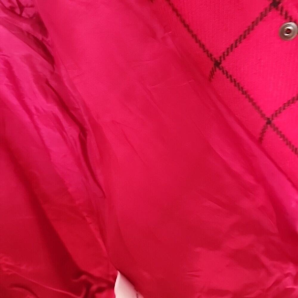 Baby Gap Red Windowpane Plaid Wool Blend Swing Coat Cape Toddler Size 4 Years - Picture 6 of 10